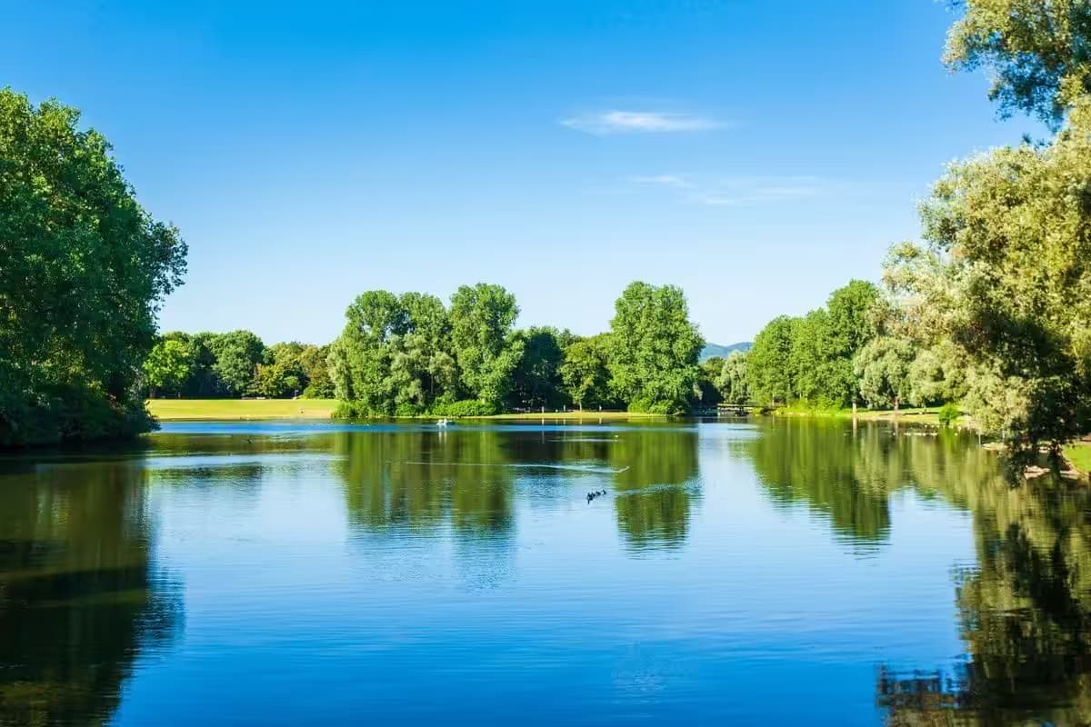 See in Bonn mit grüner Landschaft und Natur drumherum