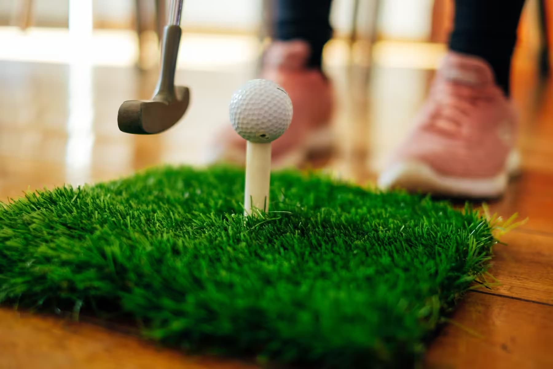 Mini golf team event in an office or hotel