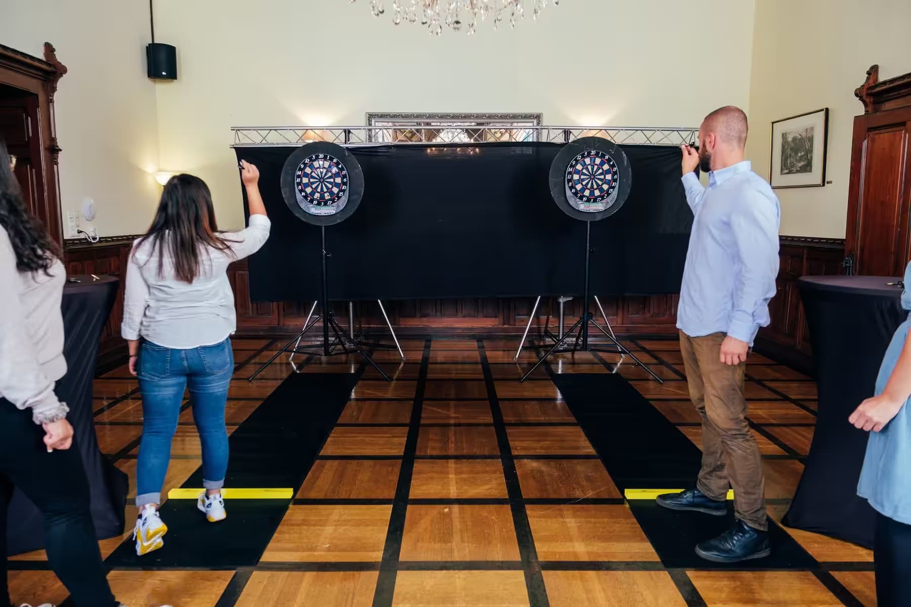 Indoor team event with a series of challenges