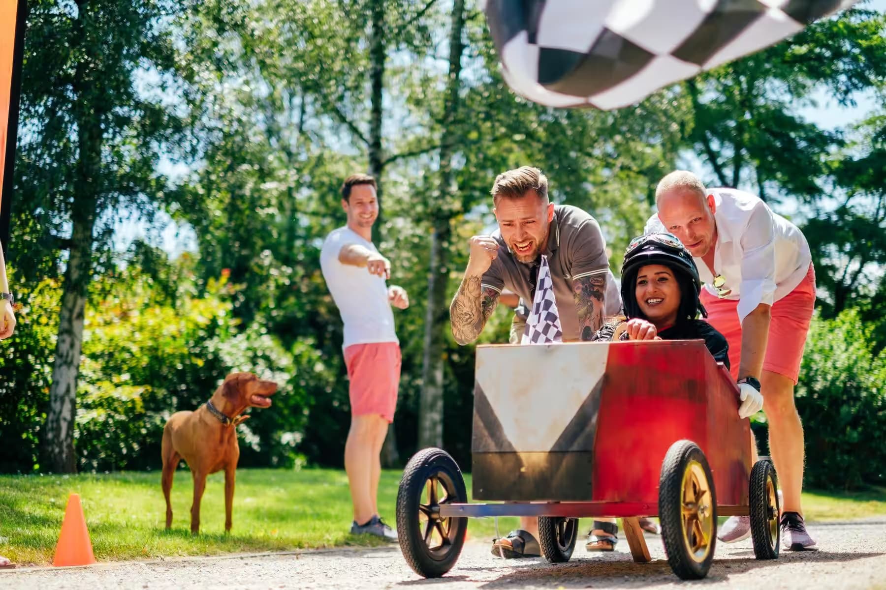 Soapbox car building and racing for company teams