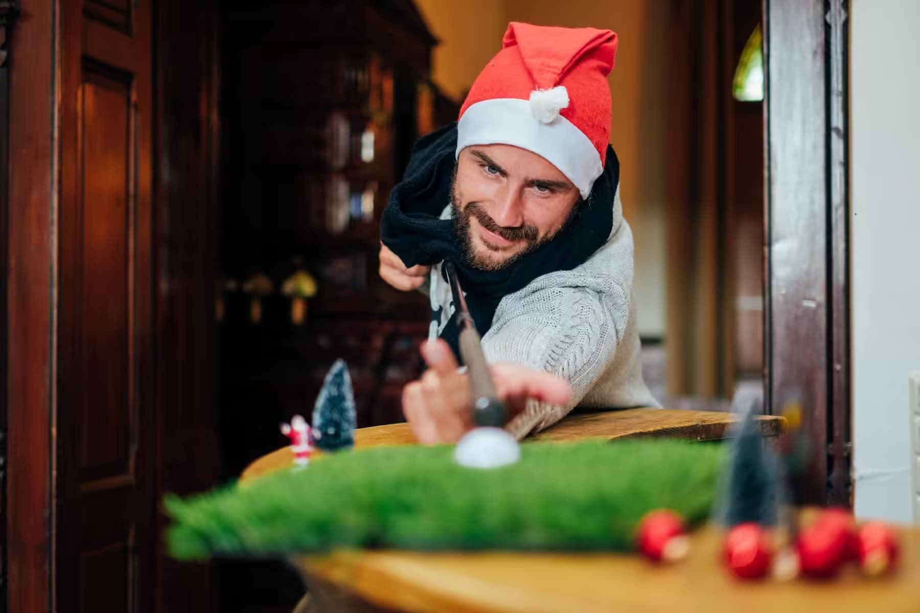 Minigolf tournament at a Christmas party