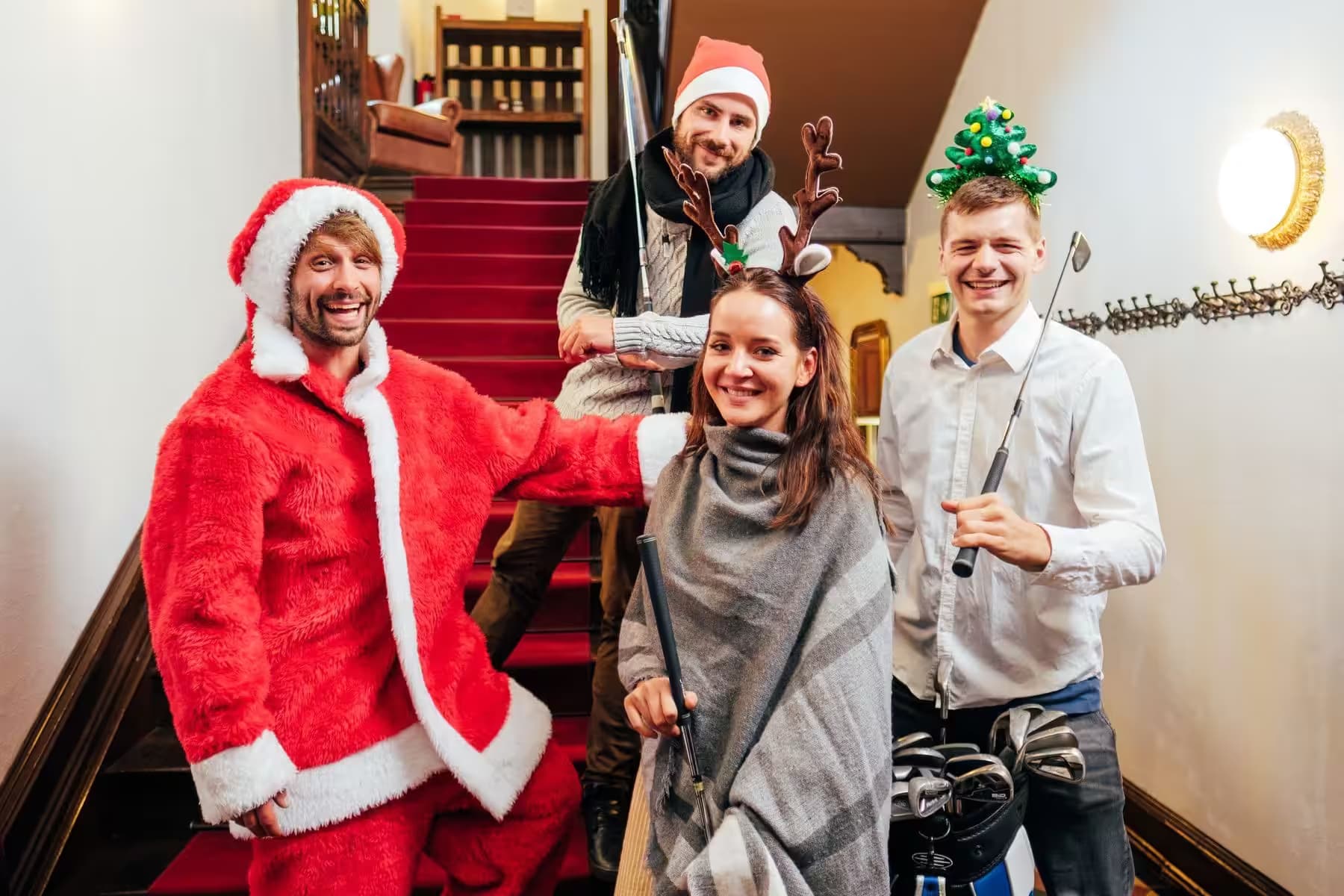Minigolf tournament at a Christmas party
