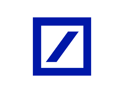 Deutsche Bank logo: blue square with a diagonal line