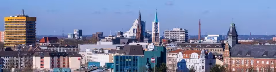 Stadtansicht von Dortmund, Deutschland mit Skyline.