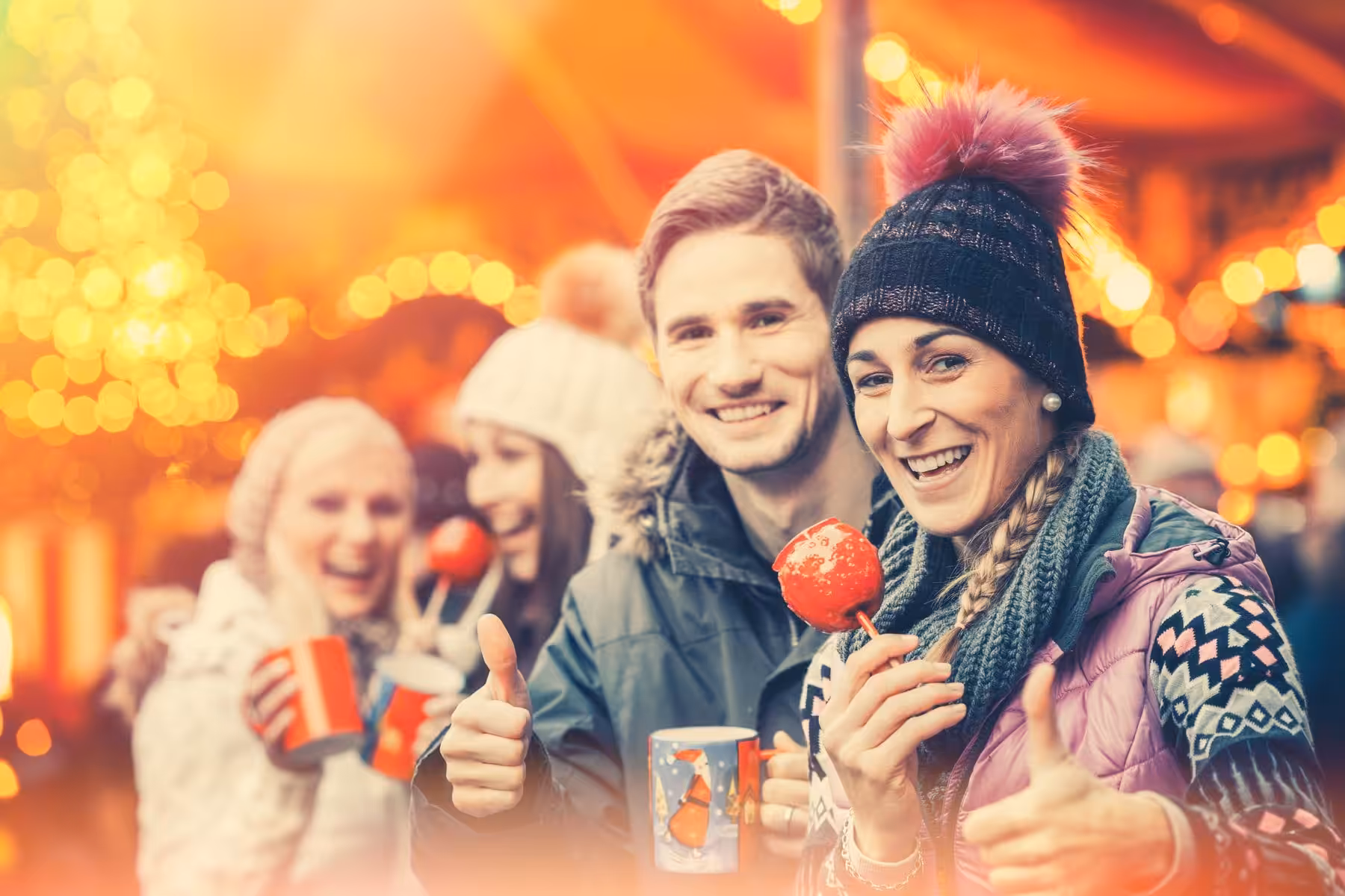 Winterliche Weihnachtsmarkt Rallye als Weihnachtsfeier